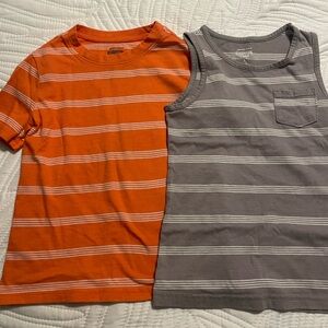 Jumping Beans Orange and Gray Striped Kids Shirts